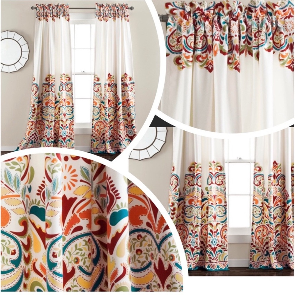 Six lush decor light filtering curtains